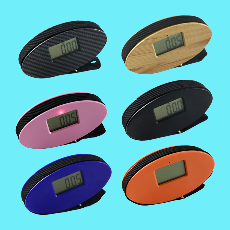 A portable suitcase scale, compact and lightweight, offers 110lb/50kg capacity, ±0.1lb accuracy, and kg/lb conversion. With a backlit display, it’s ideal for travelers to avoid overweight fees.